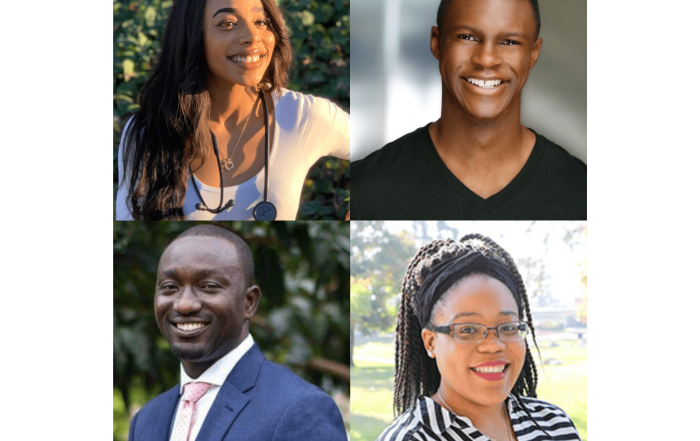 A collage of headshots, including Brianna Hadley, Quintin Howze, Kelson Sarfo, and Dr. Simone Jordan.