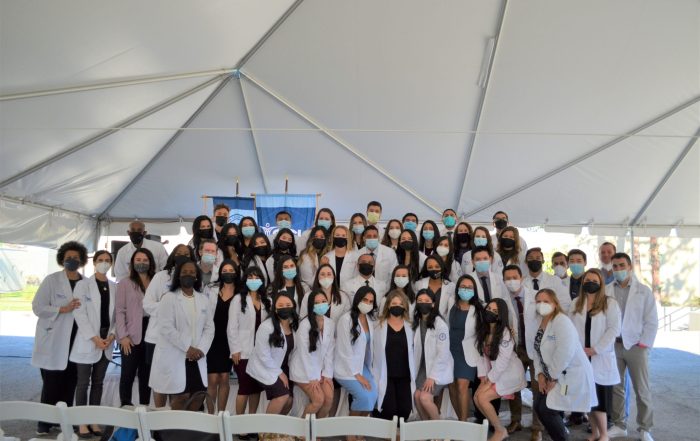 SCU MSPA students at the January 2022 White Coat Ceremony