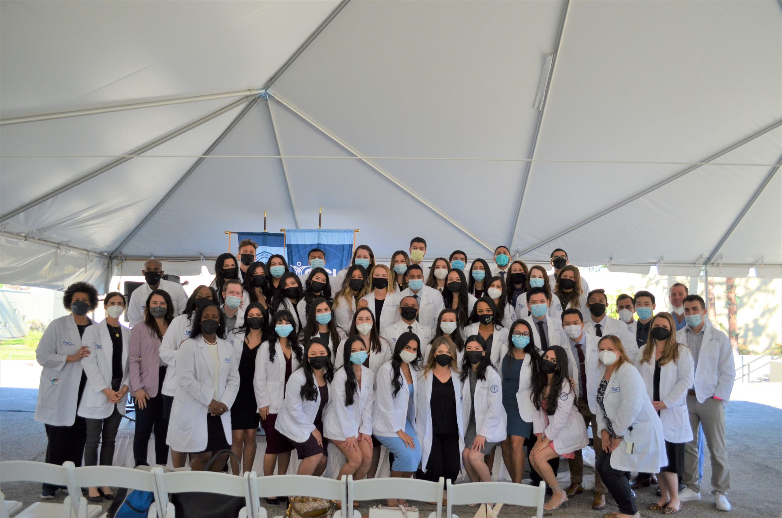 SCU MSPA students at the January 2022 White Coat Ceremony