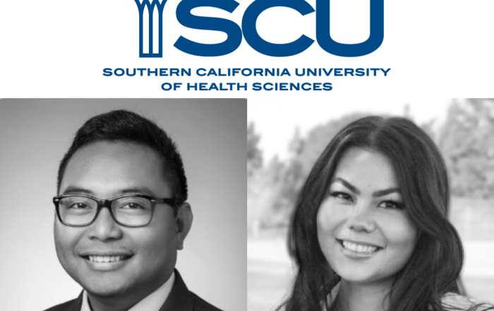 SCU MSPA Students and 2022 Exxat Scholarship Awardees, Kerwin Perez & Kelsey Wentz
