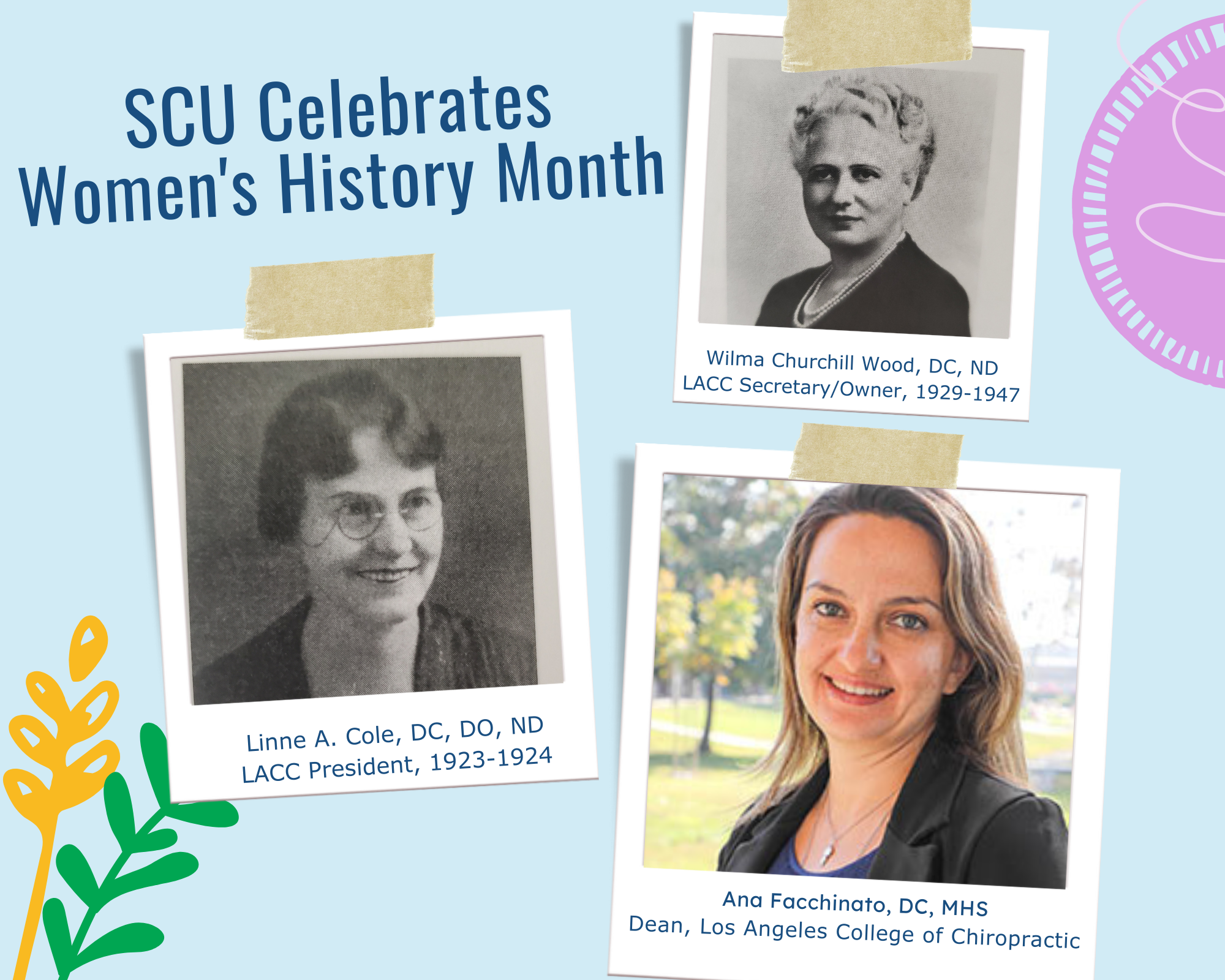 A collage of photos of women who have contributed to the history of SCU