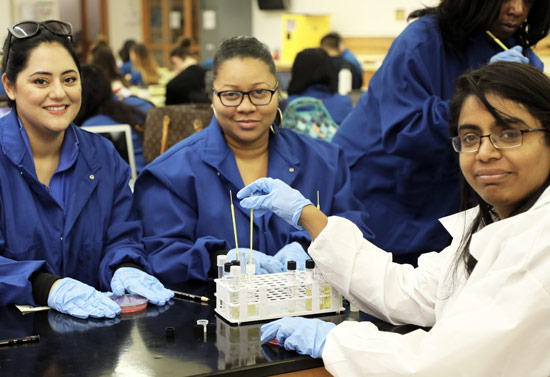 BSBS students in lab