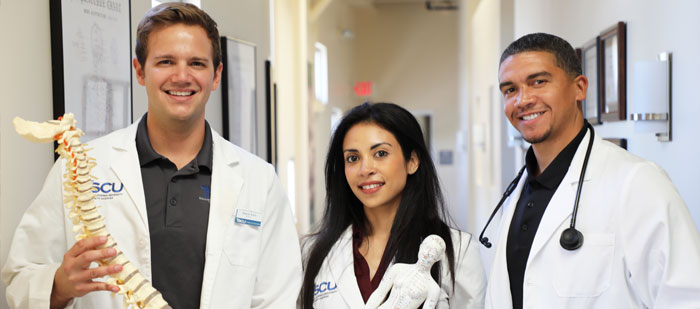 Students from SCU's Chiropractic, Ayurveda, and Physician Assistant programs