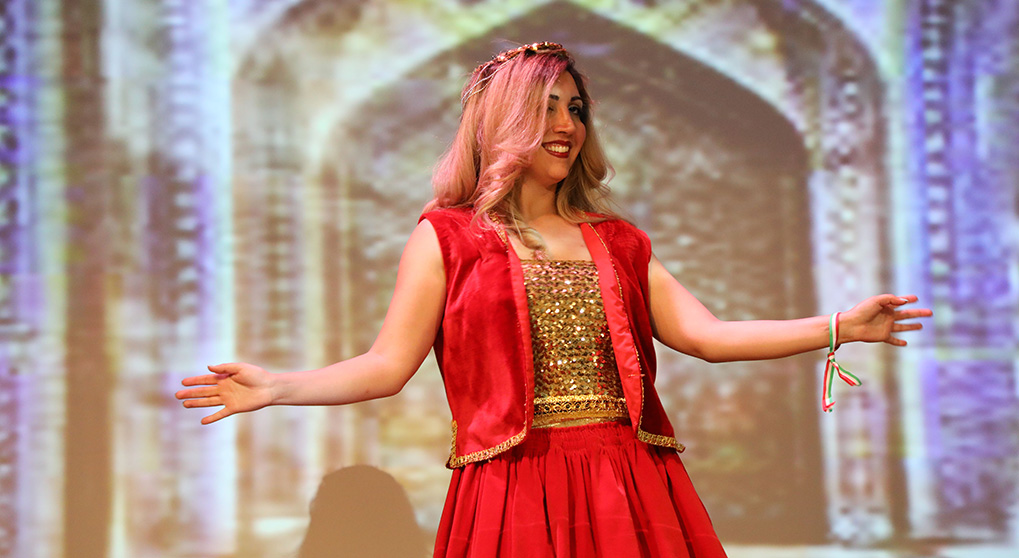 SCU student performs a traditional Persian dance