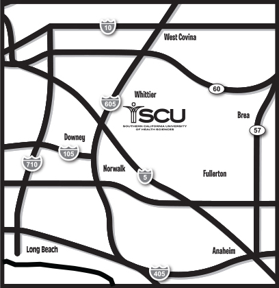 Aerial map of SCU campus location