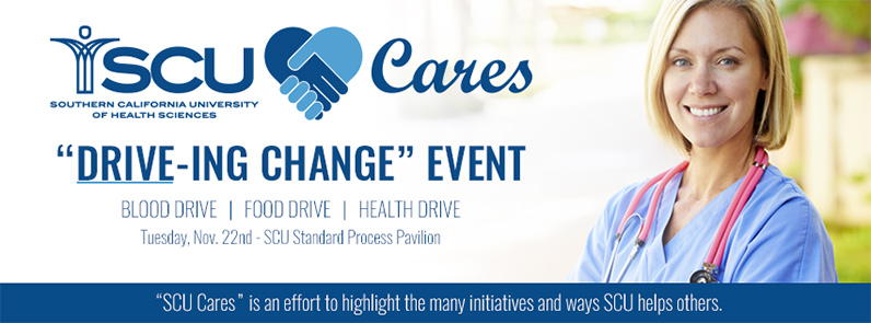 SCU Cares "Drive-ing Change" Event: Blood Drive | Food Drive | Health Drive | Tuesday Nov. 22nd - SCU Standard Process Pavilion