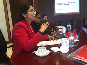 SCU's Dr. Anu Kizhakkeveettil discussing traditional medicine